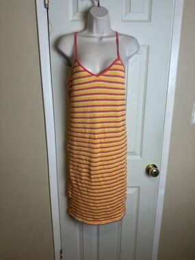 ZARA Striped Crochet Slip Dress - Pink & Yellow